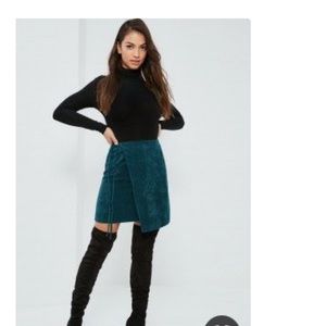 Missguided teal corduroy skirt